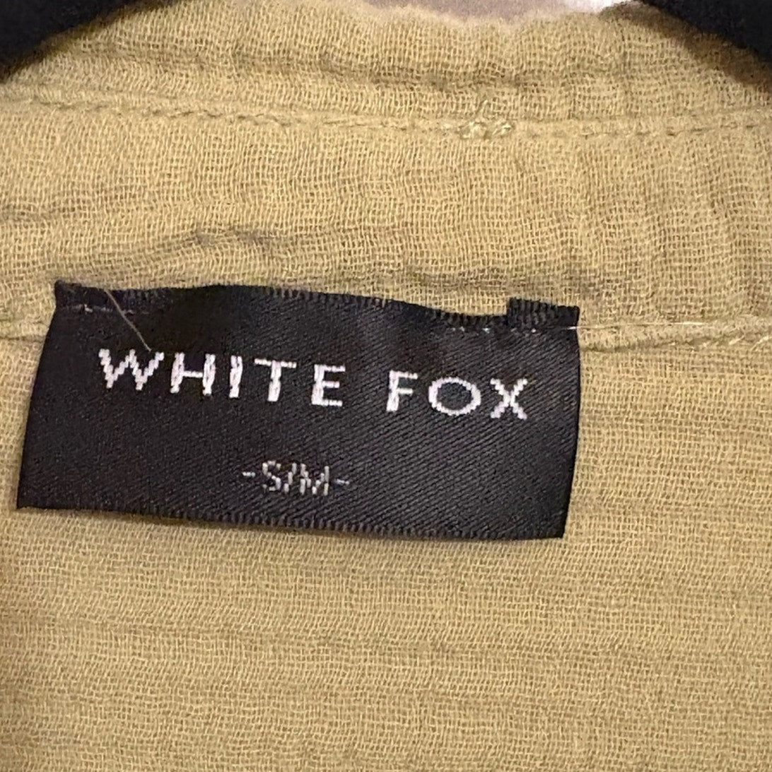 White Fox Boutique Olive-Green Gauze Button-Down Shirt
