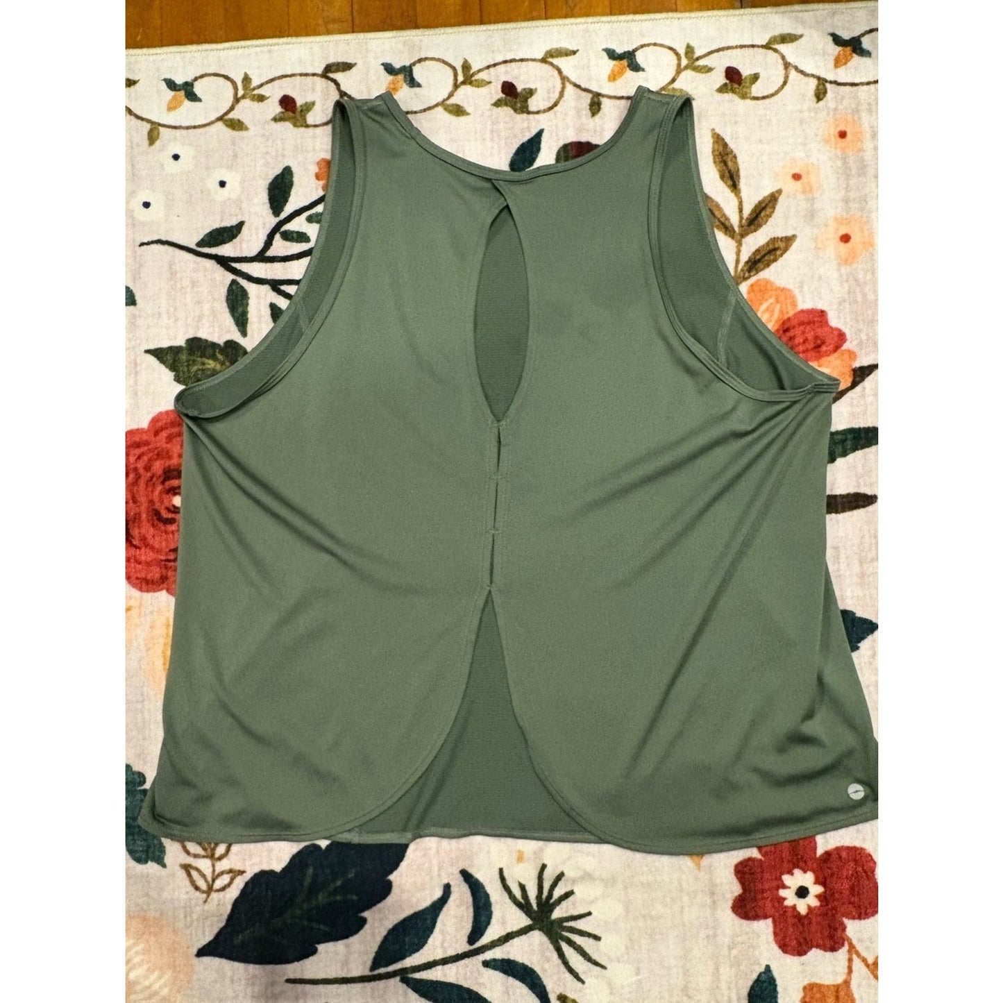 AYBL Olive Green High-Neck Performance Tank with Back Keyhole
