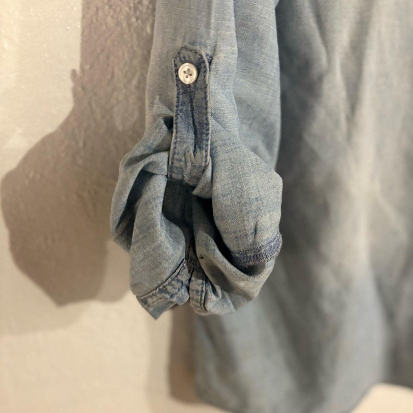 Chico's Light Wash Denim Button-Down Shirt