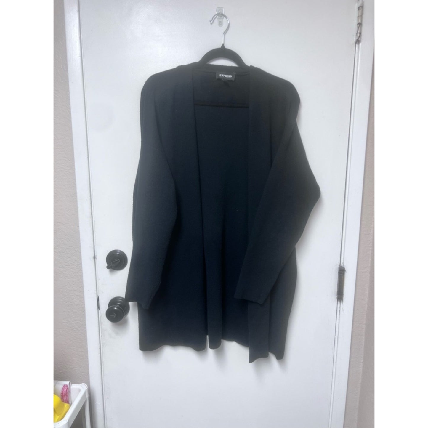 Express Black Knit Cardigan - Open Front Layering