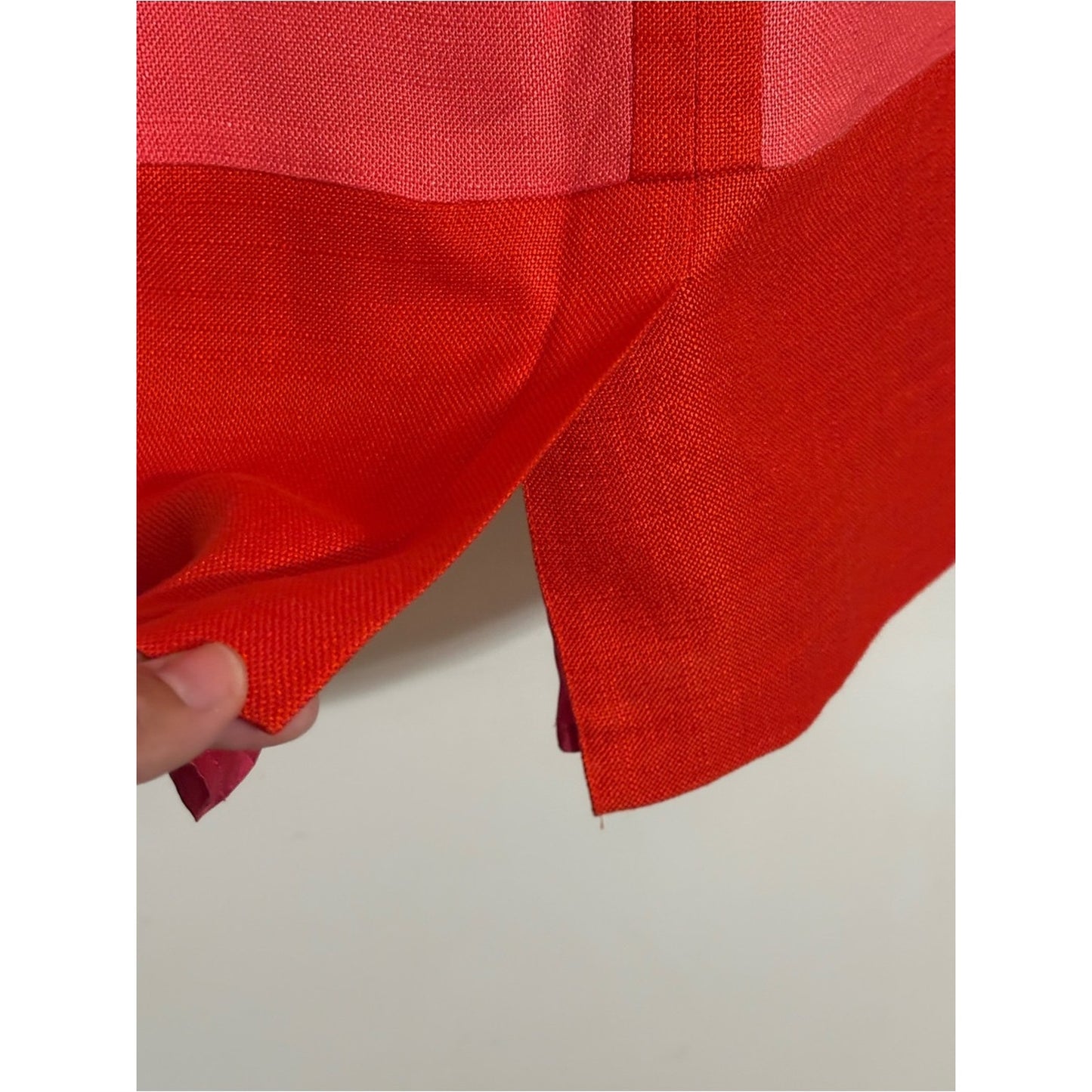 Boden Coral and Red Colorblock Midi Dress