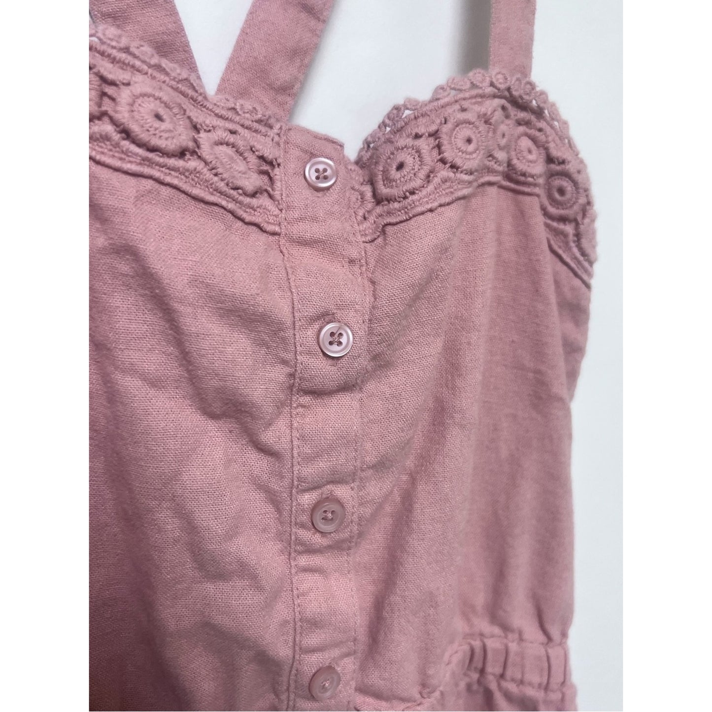 Old Navy Dusty Mauve Crochet-Trim Girls Romper