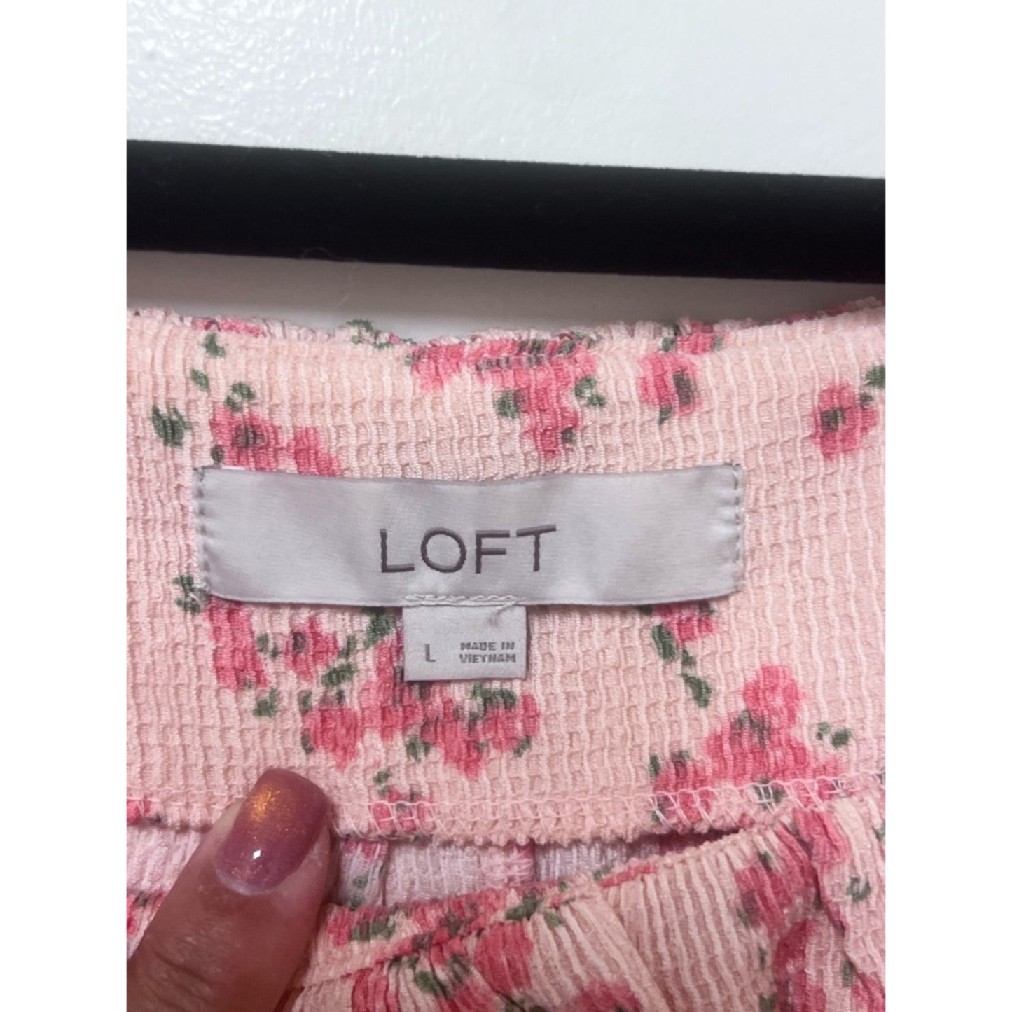 LOFT Pink Floral Peasant Blouse