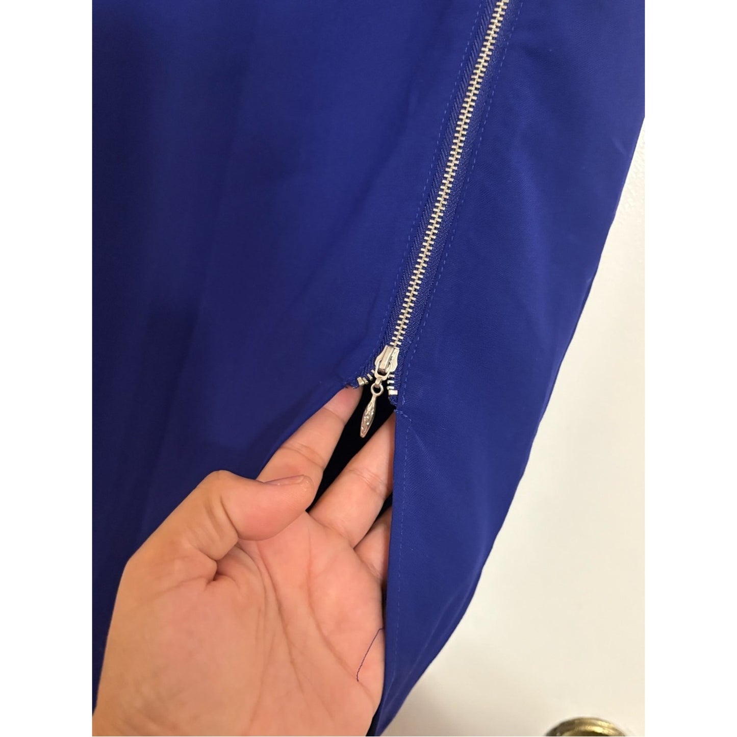 Kensie Cobalt Blue High-Waist Pencil Skirt with Side Zip