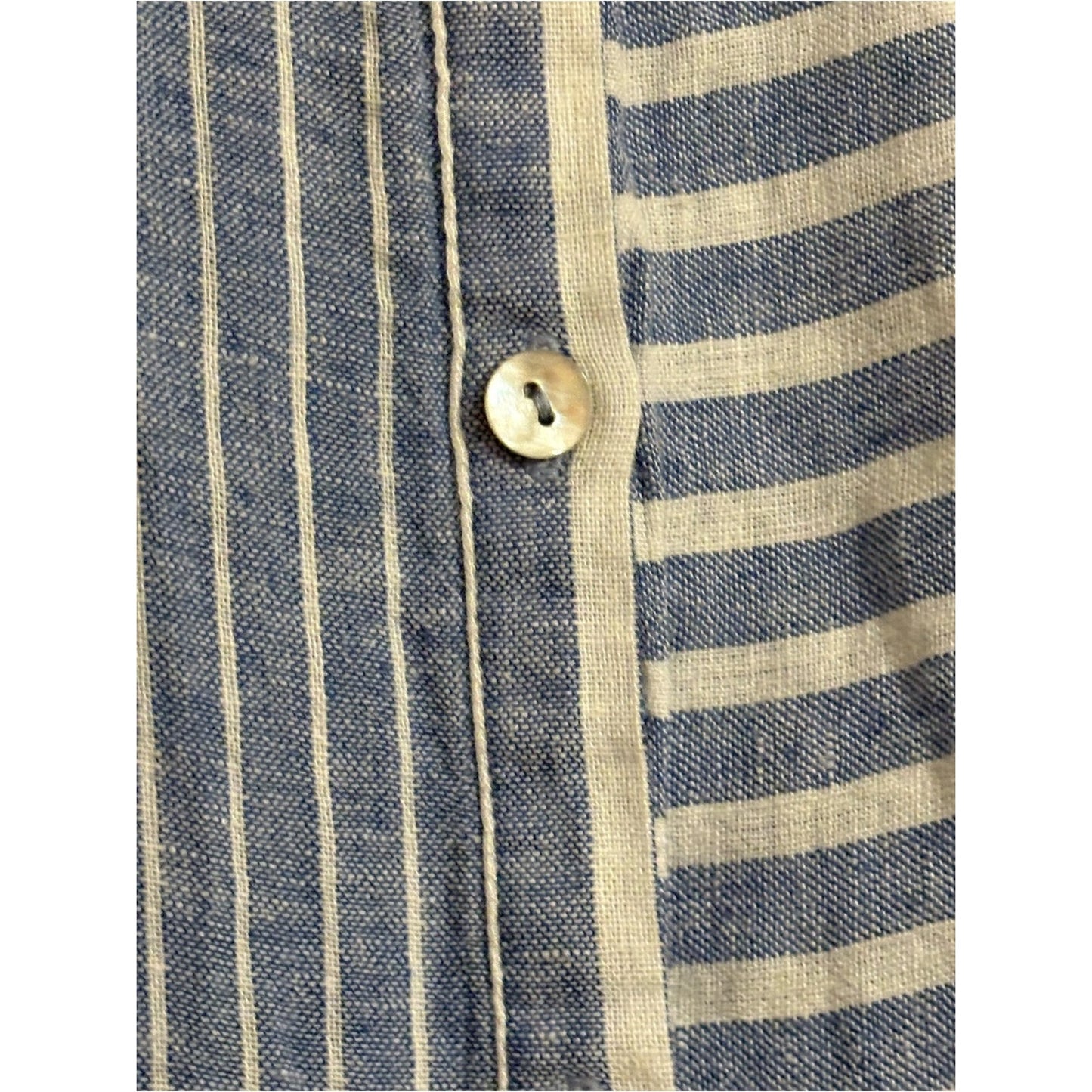 Tahari Blue and White Striped Button-Down Tunic