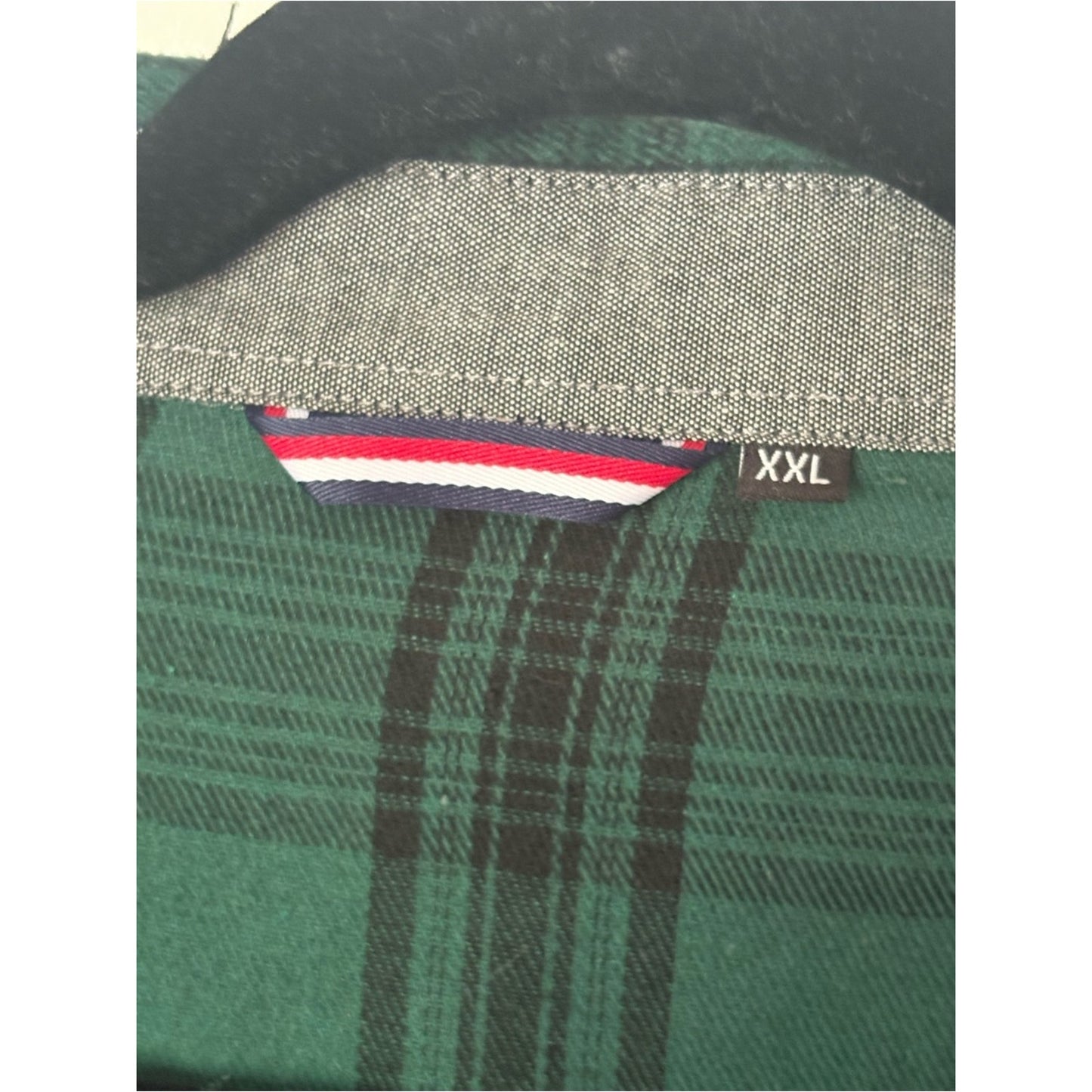 Source Unknown Dark Green and Black Plaid Button-Down Shirt