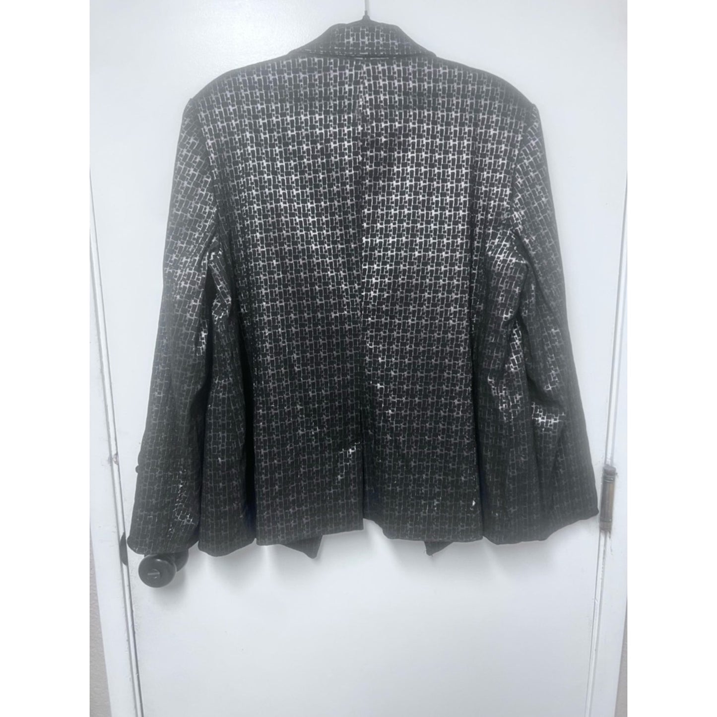 Chico's Black and Silver Metallic Tweed Blazer