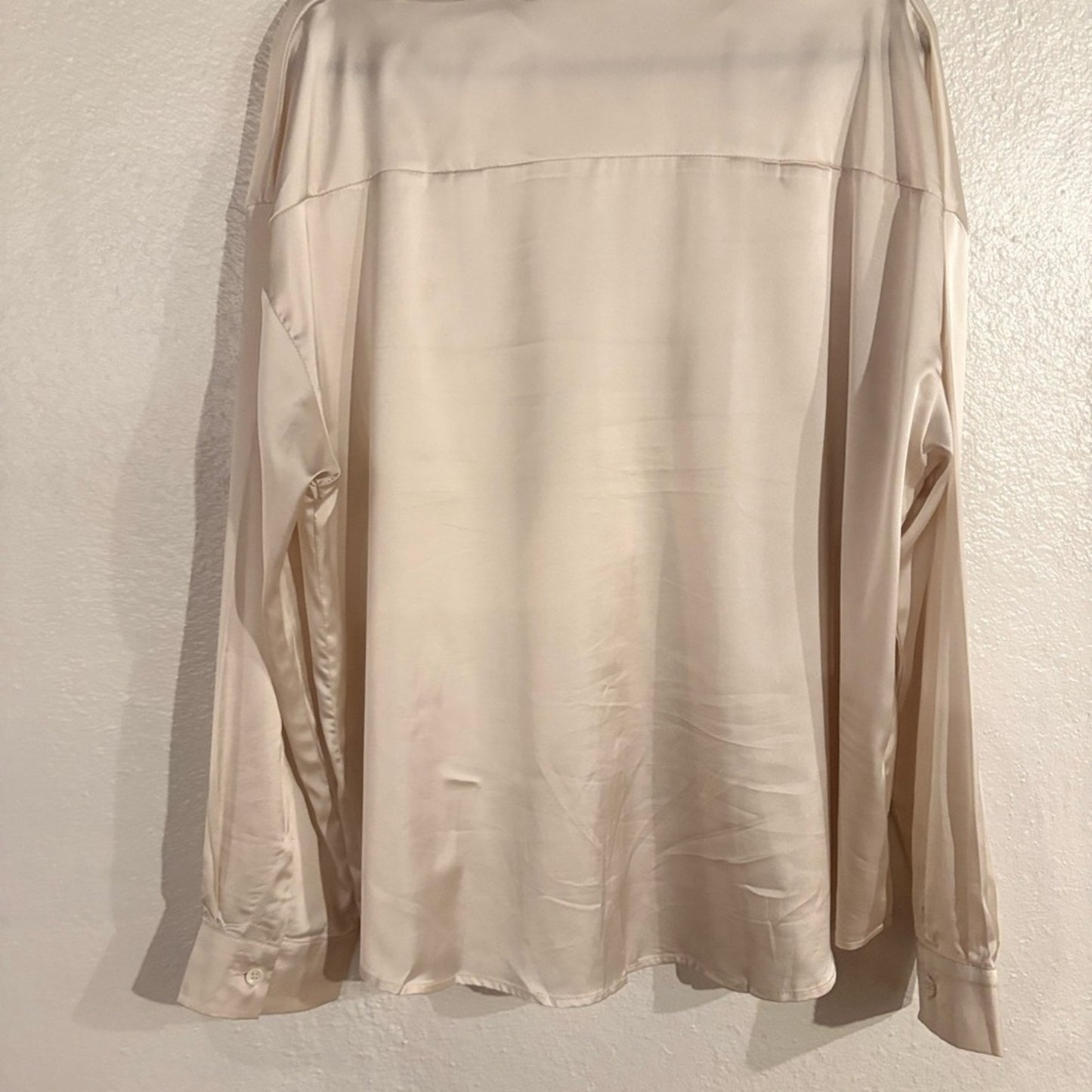 Gant Cream Satin Button-Front Dress Shirt