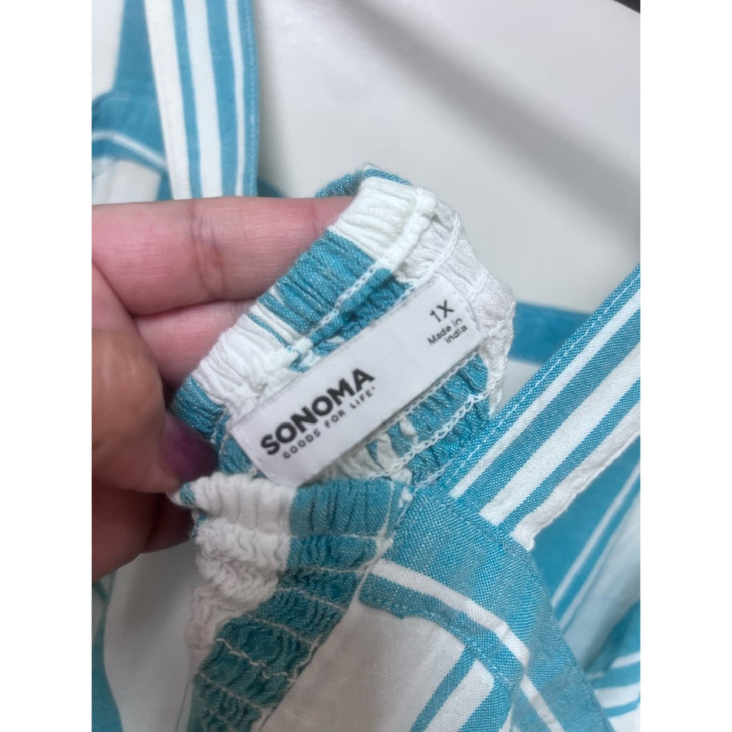 Sonoma Blue and White Striped Maxi Dress
