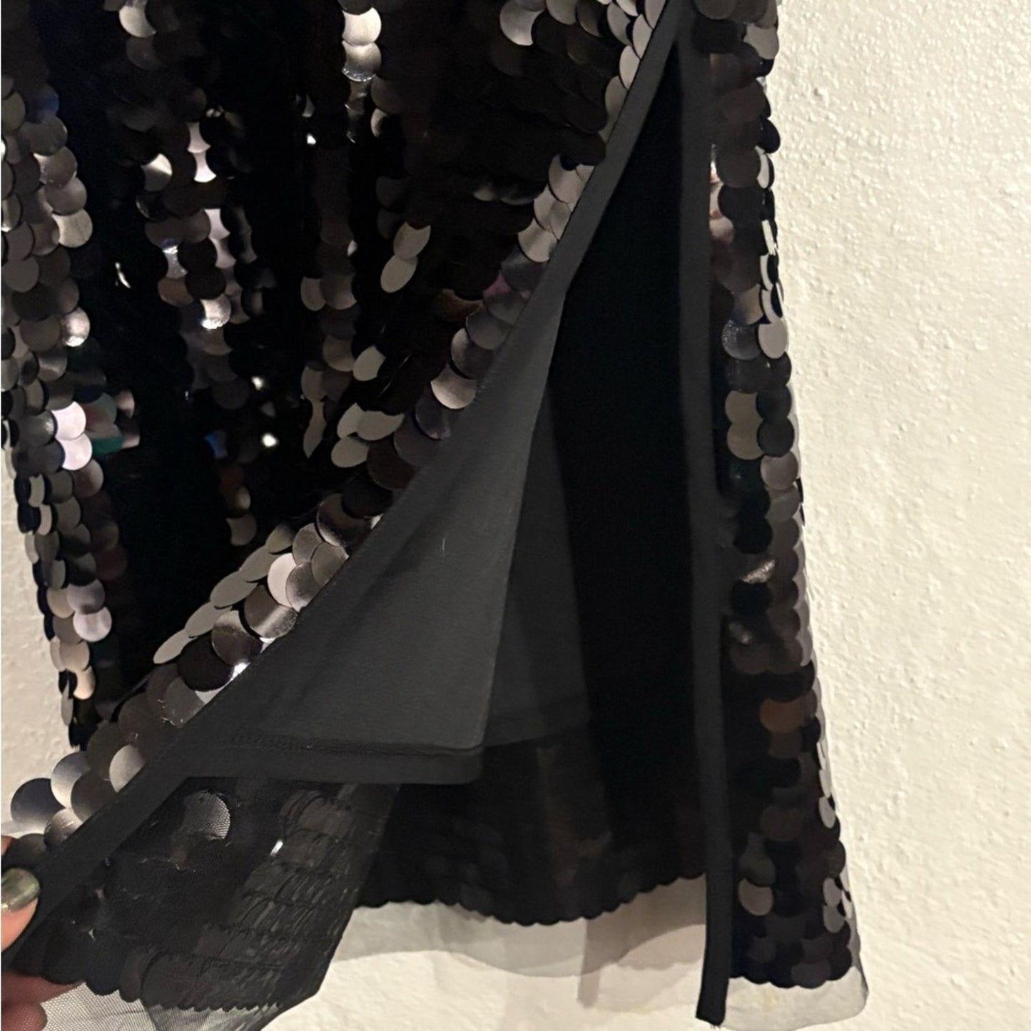 Black Sequin Pencil Skirt — Sleek Evening Pencil