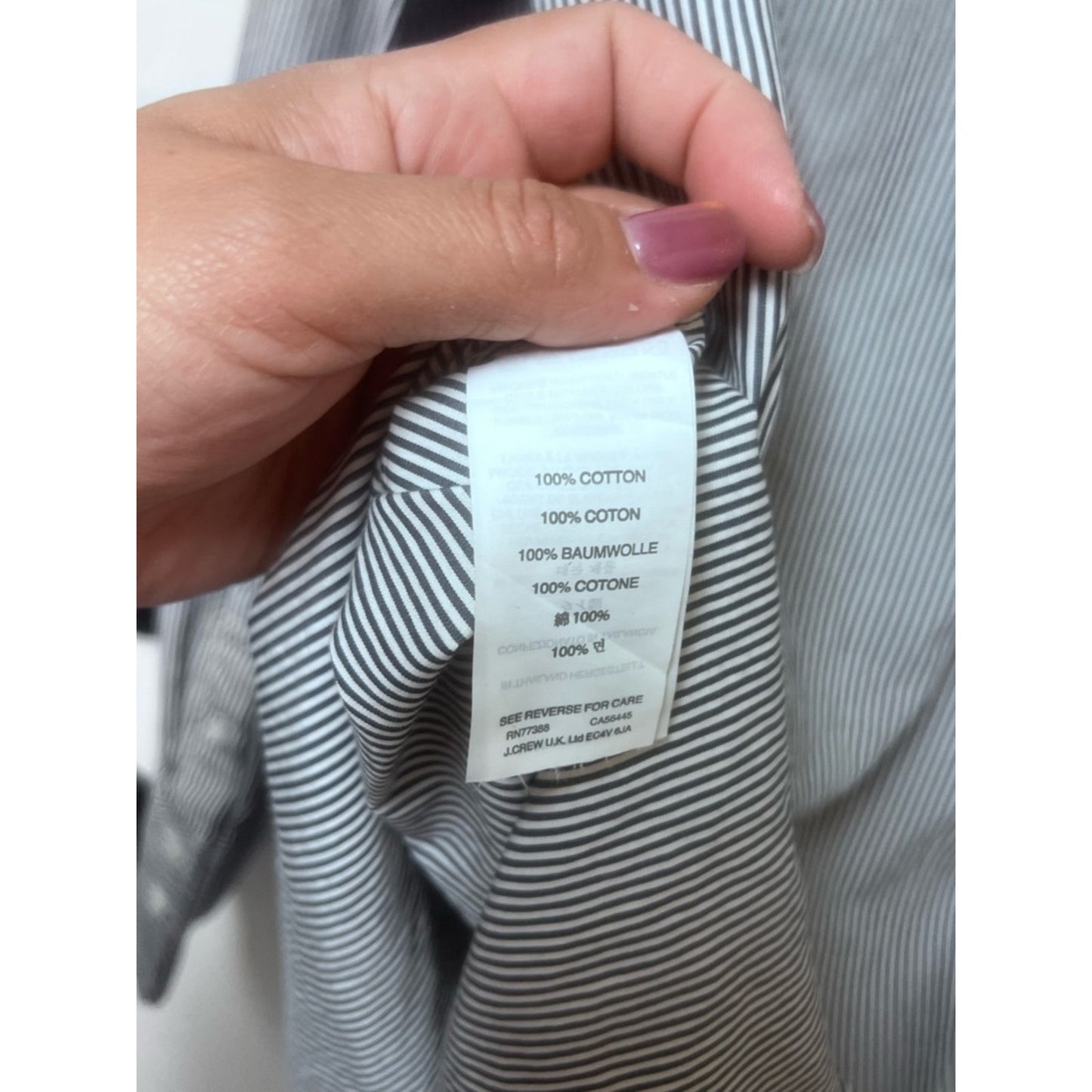 JCrew Blue and White Striped Button-Front Shirt with Blue Bib