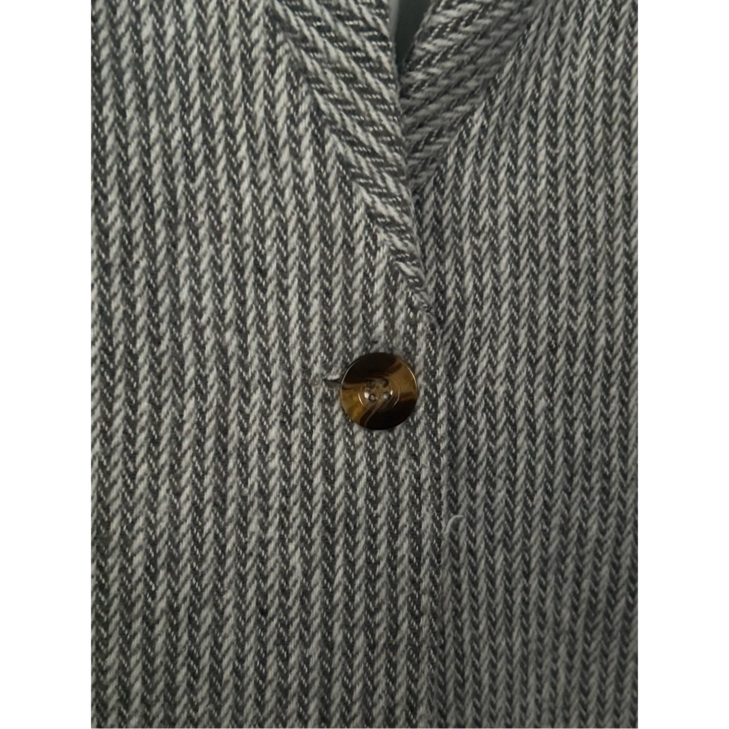 Source Unknown Light Gray Ribbed Single-Button Blazer