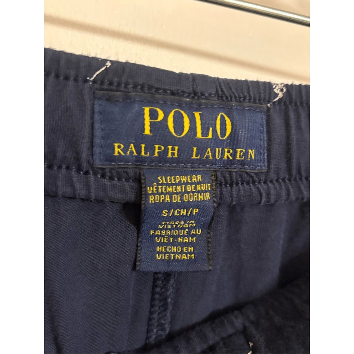 Ralph Lauren Navy Lounge Pants with White Polo Pony Embroidery