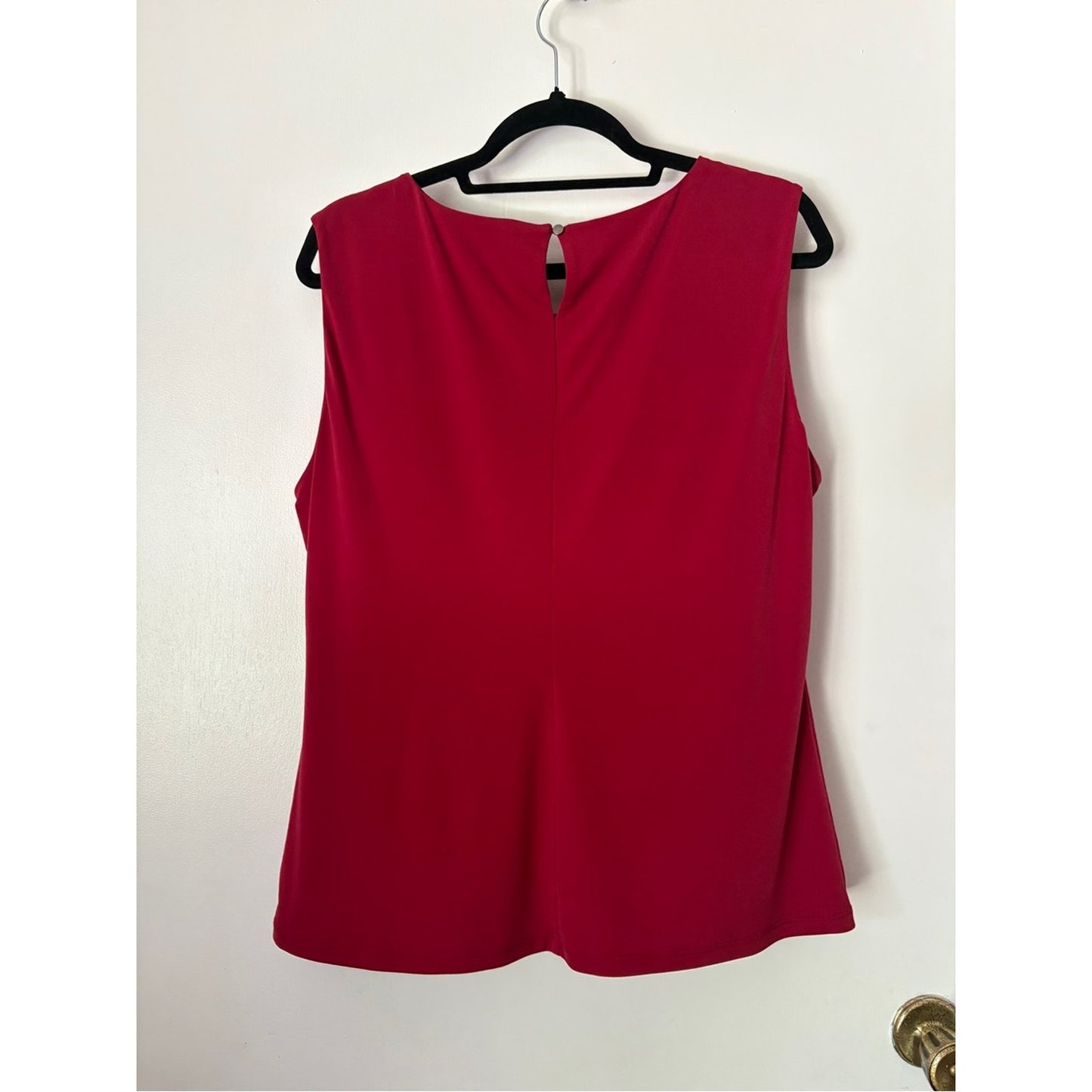 Calvin Klein Raspberry Pleated Sleeveless Shell Top