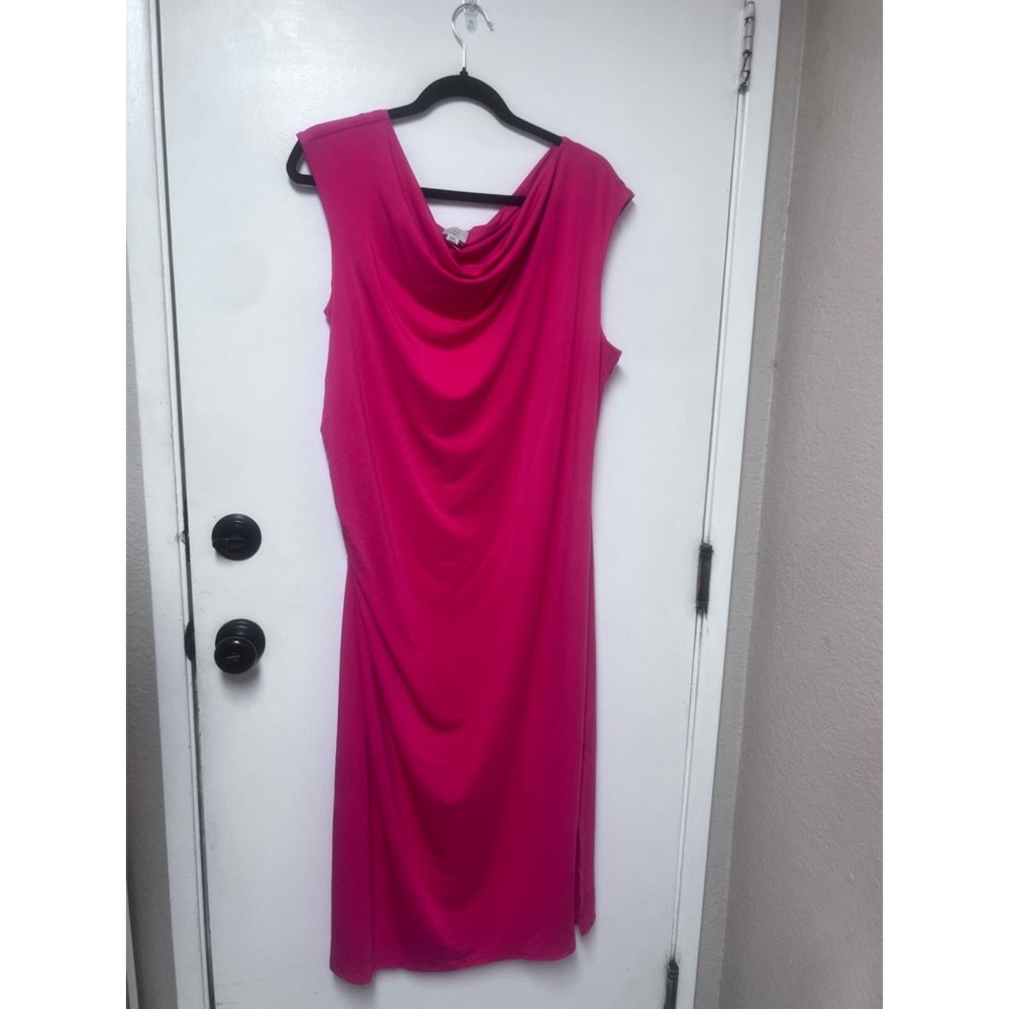 a new day Sleeveless Cowl Neck Midi Dress in Fuchsia