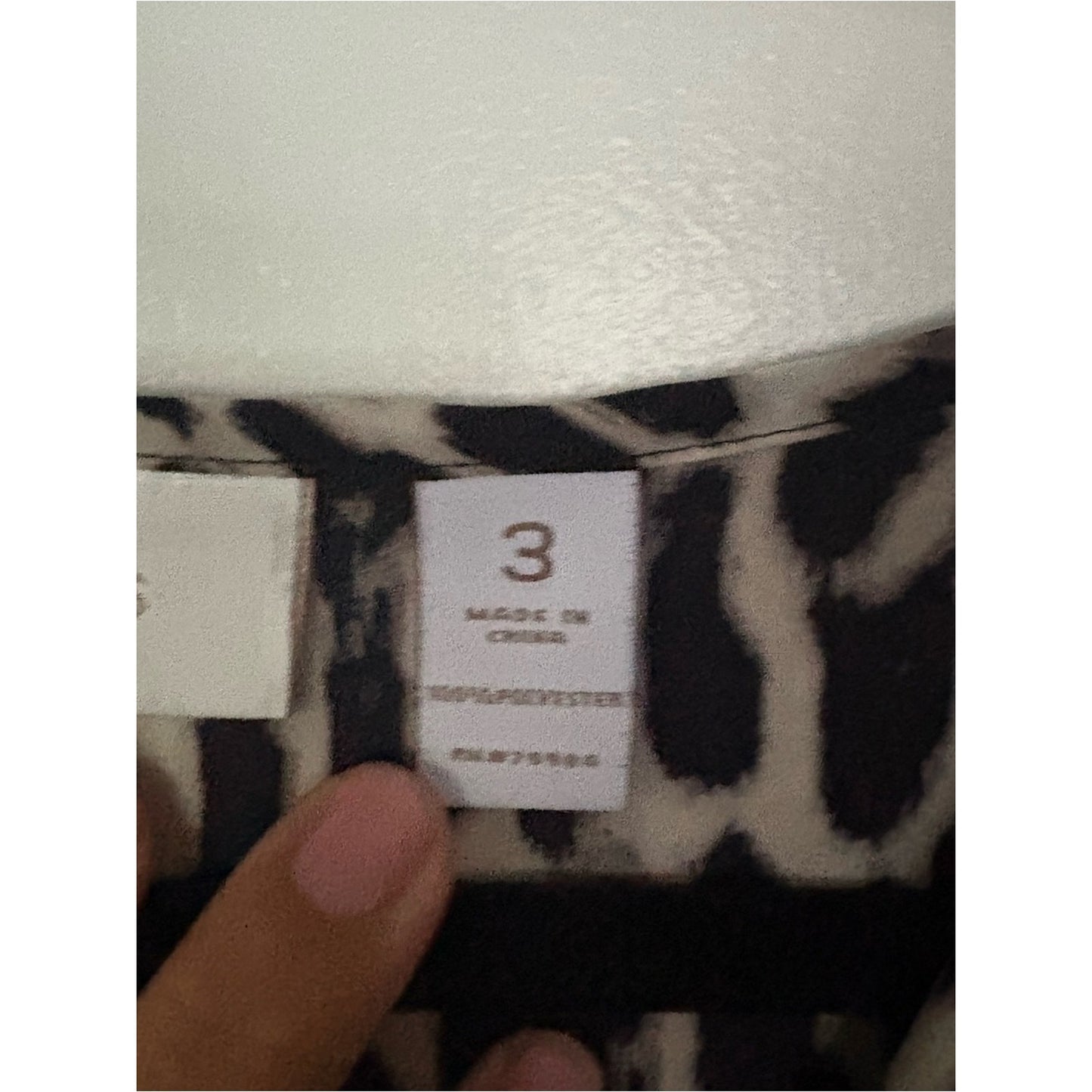 Chico's Black and Cream Animal Print Sleeveless V-Neck Camisole