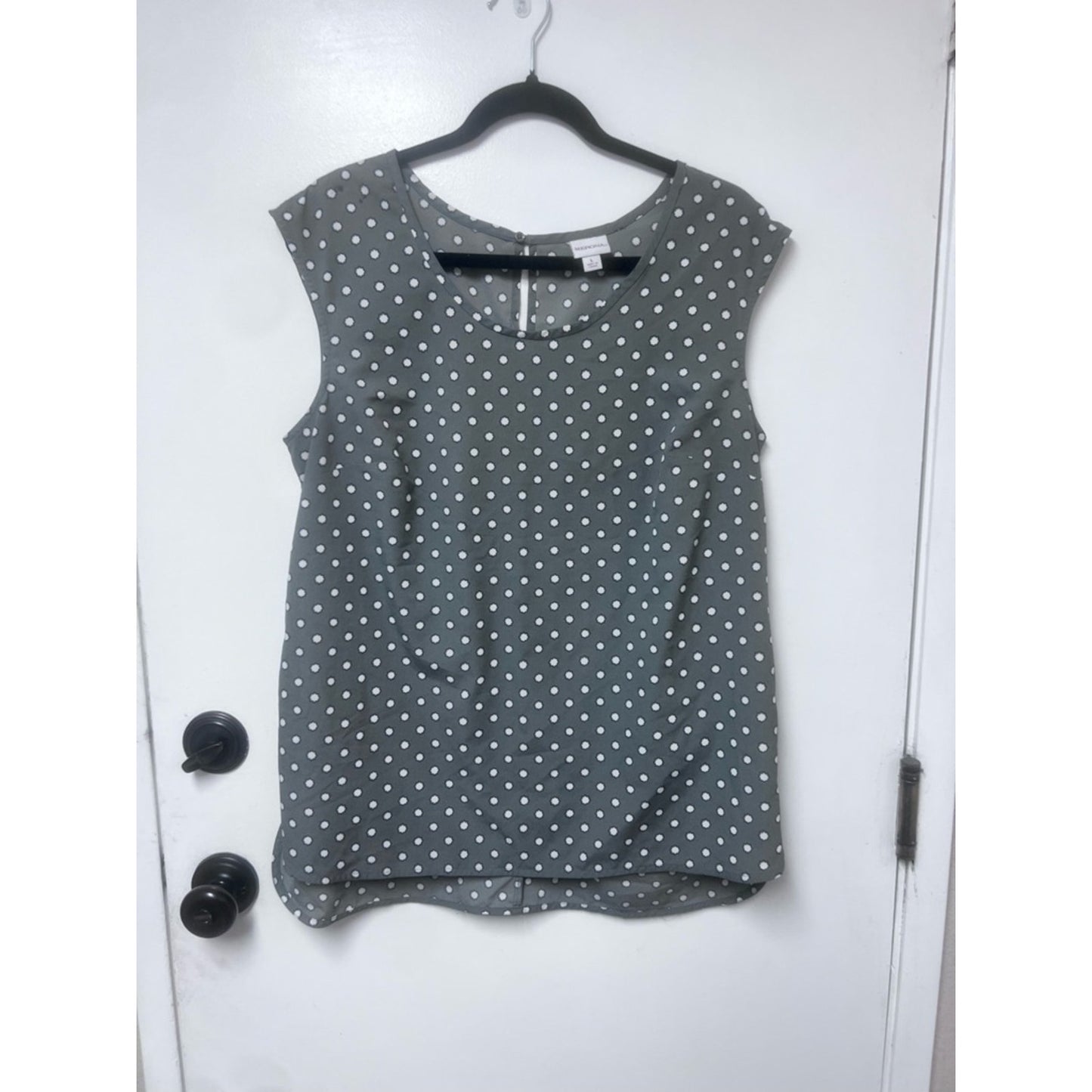Merona Gray Polka Dot Sleeveless Blouse