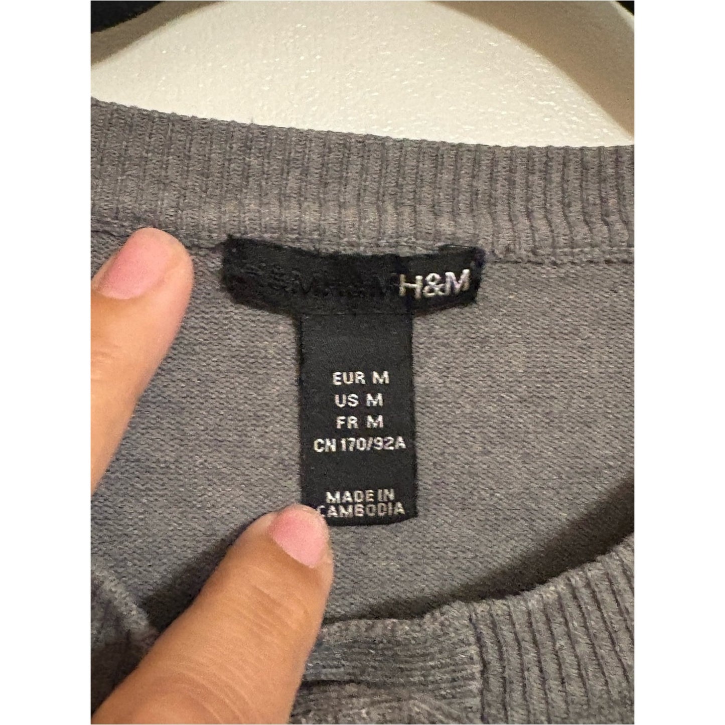 H&M Gray Ribbed Crewneck Sweater