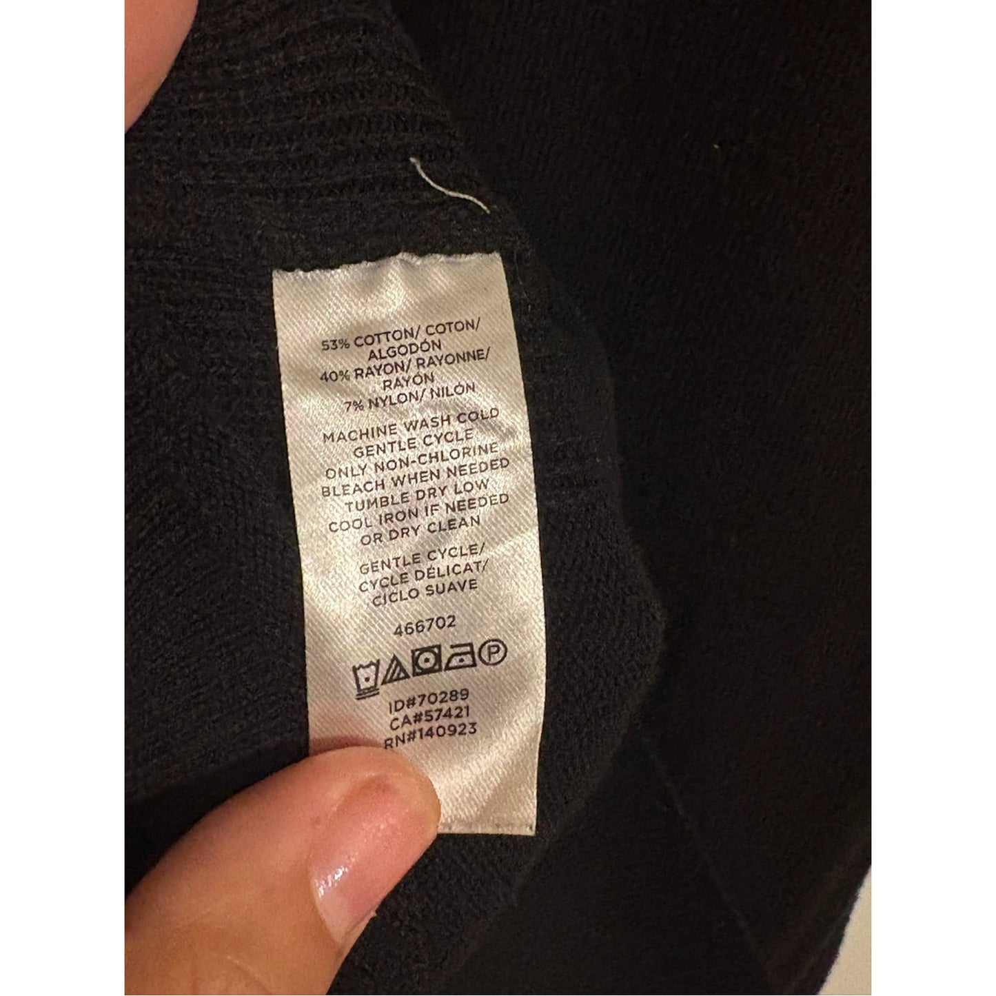 LOFT Black Long-Sleeve Crew Neck Sweater
